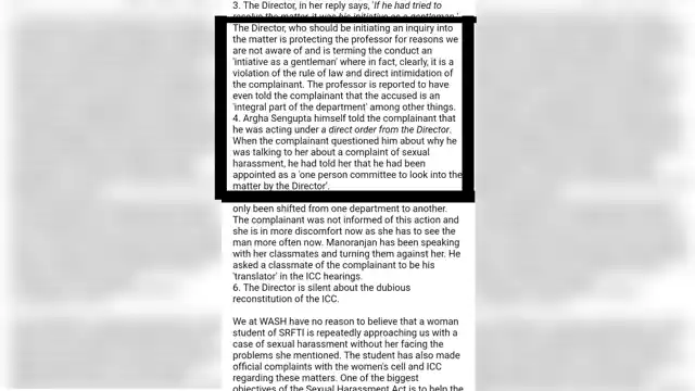 WASH’s email, marked to the director, I&B Ministry and the Women’s Commission.