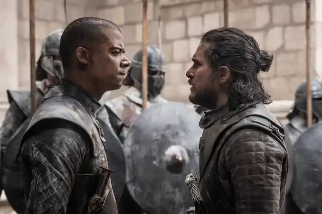 Grey Worm and Jon Snow.