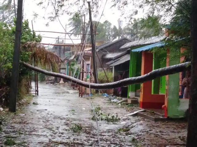 Alaidiha village in Khurda district waterlogged due to heavy rain. 