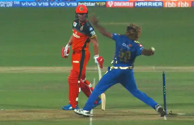 Malinga’s no ball in a league stage game against RCB was completely missed by the umpires.