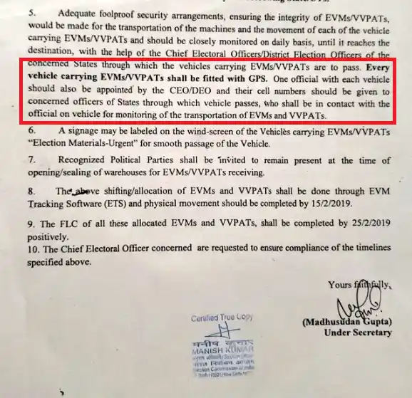 ECI letter (51/8/3/2019 - EMPS) to CEOs of nine states on 7 February, 2019