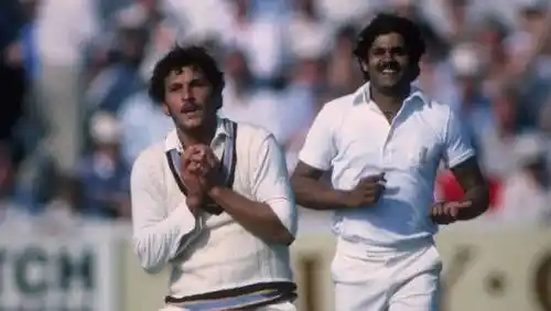 Roger Binny (left) was awarded the Man of the Match for his four wickets and 21 runs with the bat.