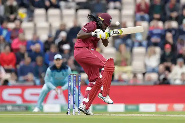 Chris Gayle scored a whirlwind 36 against England in their ICC World Cup match.