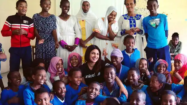 Priyanka Chopra during her UNICEF visit to Sudan earlier this year. 