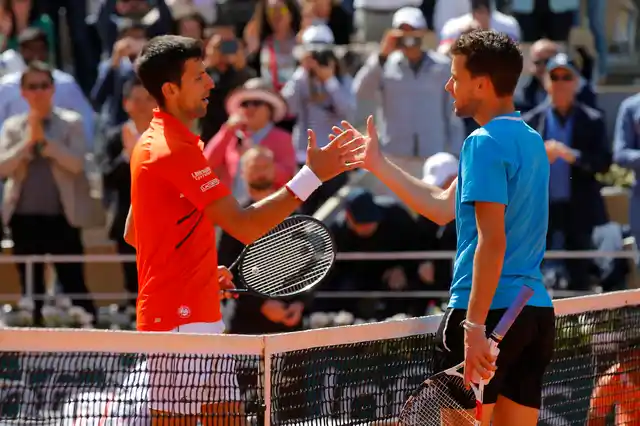 On Friday, Thiem had just broken Djokovic to go up a break at 3-1 in the third set when their match was suspended because of a shower.