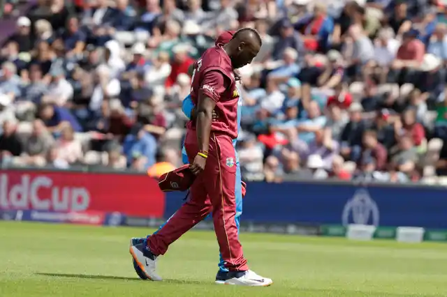 The West Indies all-rounder could only bowl two overs in the World Cup game against England, and had to leave the field.