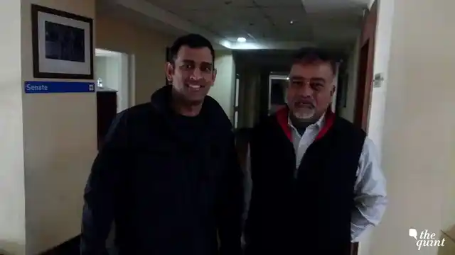 A recent photo of MS Dhoni with his coach Chanchal Bhattacharya.
