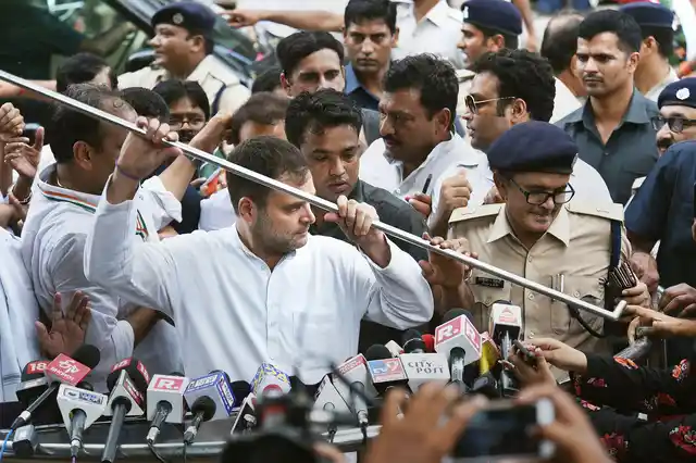 Congress leader Rahul Gandhi appears at Civil Court in in connection with a defamation case filed against him by senior state BJP leader and Deputy Chief Minister Sushil Kumar Modi.