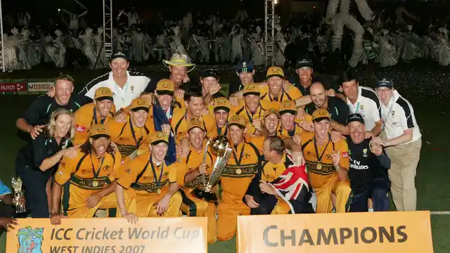Australia clinched their third consecutive World Cup title in 2007.