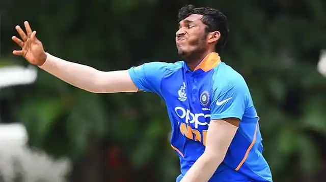 Atharva Ankolekar in the U-19 Asia Cup Final against Bangladesh.
