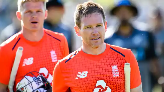 Eoin Morgan scored the fastest half-century for England as he reached the milestone in 21 balls.