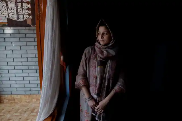 Newly married Kashmiri woman, Kulsuma Rameez, insider her home on the outskirts of Srinagar 14 October 2019.