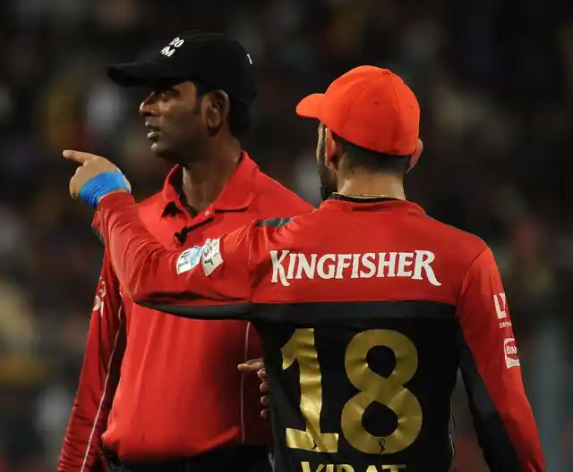 Virat Kohli had a heated conversation with Indian umpire S Ravi, who failed to spot a no-ball by Mumbai Indians’ during an IPL match last season.