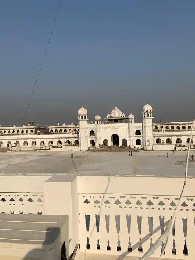 Construction underway at the gurdwara.