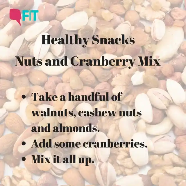 Nuts and cranberries mixed together.