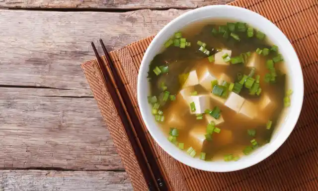 Miso contains “good” bacteria for a healthy gut.