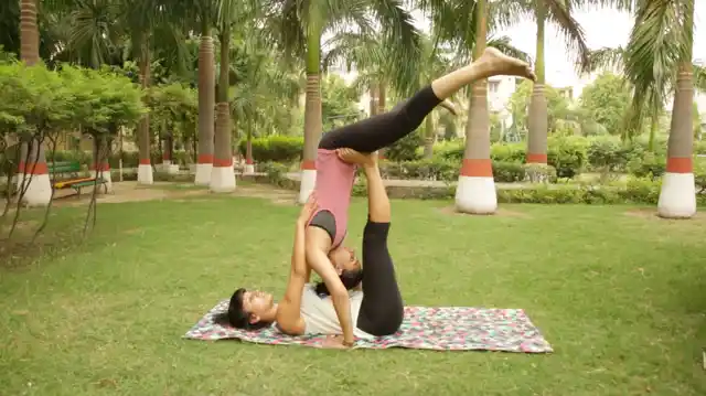 The folded leaf pose.