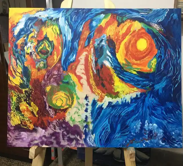 A painting by Reshma Valliappan.