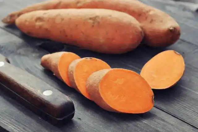 Sweet potatoes are rich in fibre.