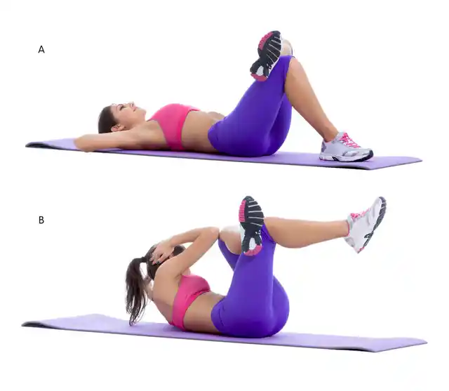 The above picture shows a reverse cross leg crunch.