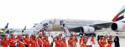 Emirates A380 Stars at Bahrain Airshow
