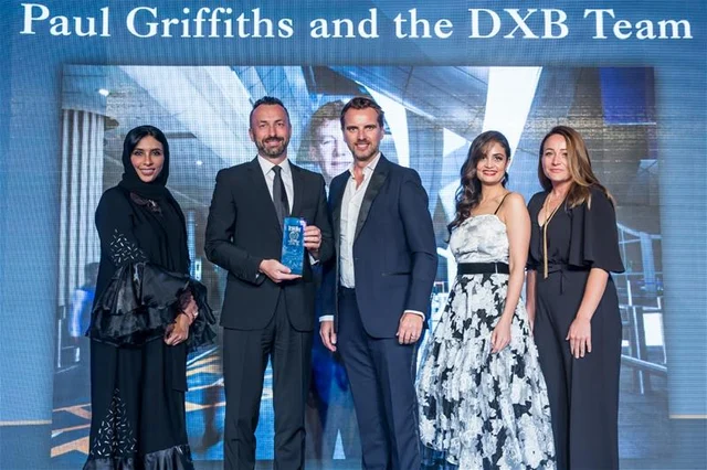 Accepting the award on behalf of Dubai Airports CEO Paul Griffiths, was Eugene Barry (second from left), EVP Commercial, the department behind the new brand, and several exciting changes being unveiled at DXB.