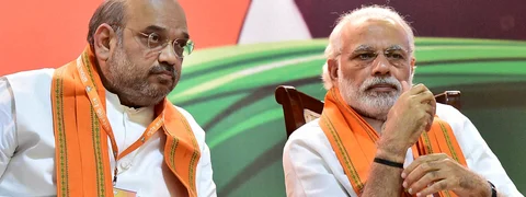 बीजेपी अध्यक्ष अमित शाह और प्रधानमंत्री मोदी 