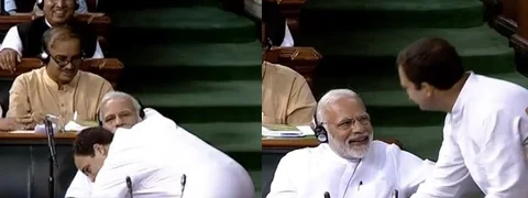 Congress celebrates Hug Day with BJP