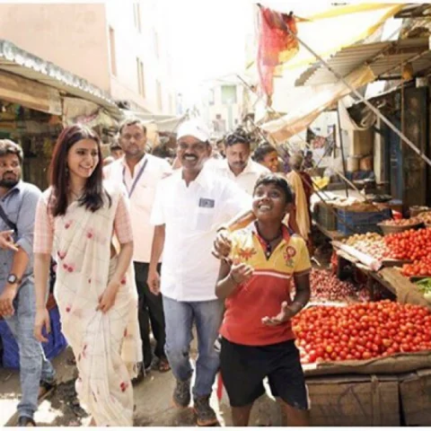 மைக்கில் கூவிக்கூவி காய்கறி விற்ற சமந்தா! - களைகட்டிய ஜாம் பஜார் மார்க்கெட்!