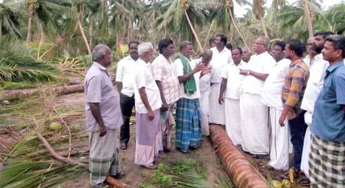 `அமைச்சர் ஊர்லயே ரெண்டு நேரம்தான் சோறு!’ - கஜா பாதிப்பைப் பார்வையிட்டுவந்த கே.பி சொல்கிறார்!