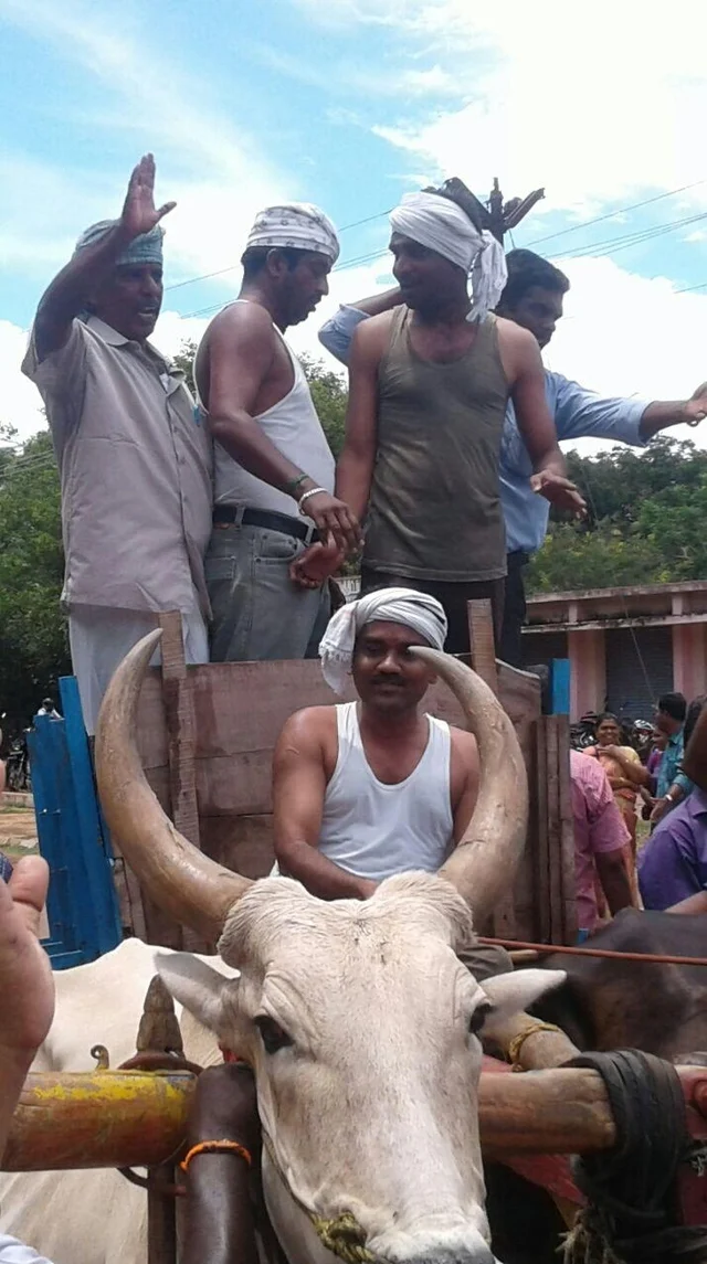 ஜாக்டோ-ஜியோ போராட்டம்! மாட்டு வண்டியில் வந்த தாசில்தார்!