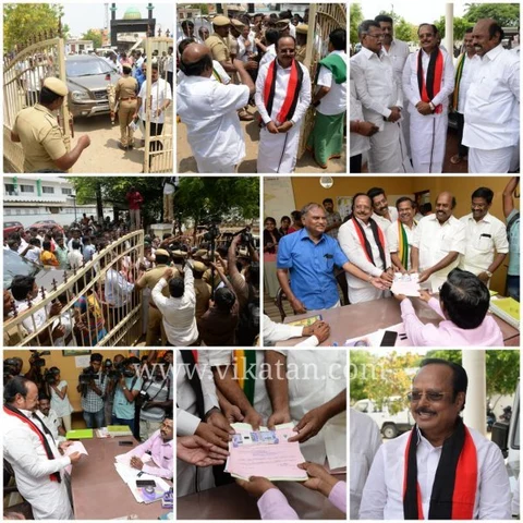 வேட்பாளருடன் சேர்ந்து 6 பேர்!- தி.மு.க வேட்பாளர் வேட்பு மனுத்தாக்கல் சர்ச்சை