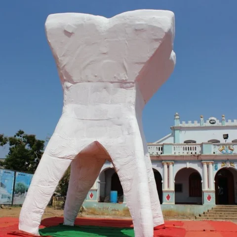 35 அடி உயரத்தில் உருவாக்கப்பட்ட மிகப்பெரிய மாதிரி பல் - கின்னஸ் சாதனைப் படைத்த மருத்துவர்!
