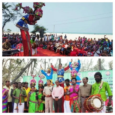 அரியமான் கடற்கரையில் களைகட்டிய கிராமிய விழா - பொதுமக்கள் உற்சாகம்!