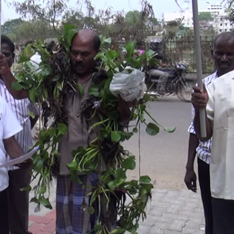 உடல் முழுவதும் அமலைச் செடியுடன் வந்த விவசாயி! அதிர்ந்த நெல்லை கலெக்டர் ஆபீஸ்