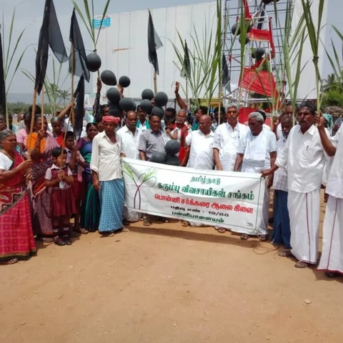 விளைநிலங்கள் வழியாக உயர்மின் கோபுரங்கள் அமைக்க எதிர்ப்பு! - கறுப்பு பலூன்களைப் பறக்கவிட்ட விவசாயிகள்