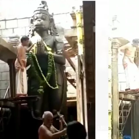 எட்டடி உயரத்தில் இருந்து தவறிவிழுந்த அர்ச்சகர் உயிரிழப்பு - நாமக்கல் ஆஞ்சநேயர் கோயிலில் நிகழ்ந்த சோகம்!