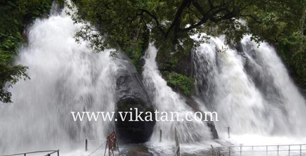 குற்றால அருவிகளில் வெள்ளப்பெருக்கு: 3-வது நாளாக குளிக்கத் தடை!