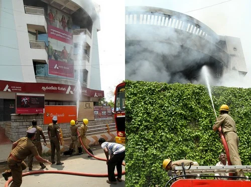 கோவை வணிக வளாகத்தில் தீ: 4 பேர் பலி (படங்கள்)