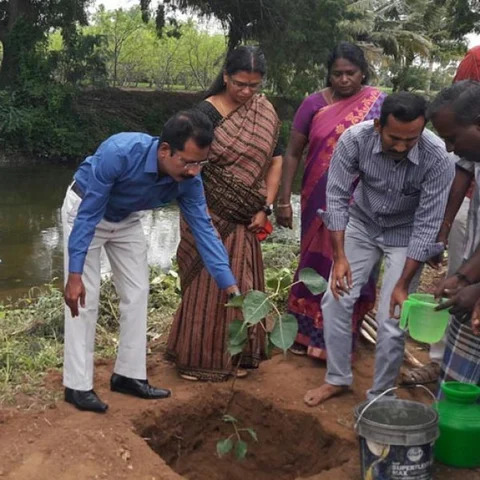 ``மரங்கள் நம்மையும், சூழலையும் காக்கும்!” - மரக்கன்றுகள் நடும் விழாவில் கரூர் ஆட்சியர் பேச்சு