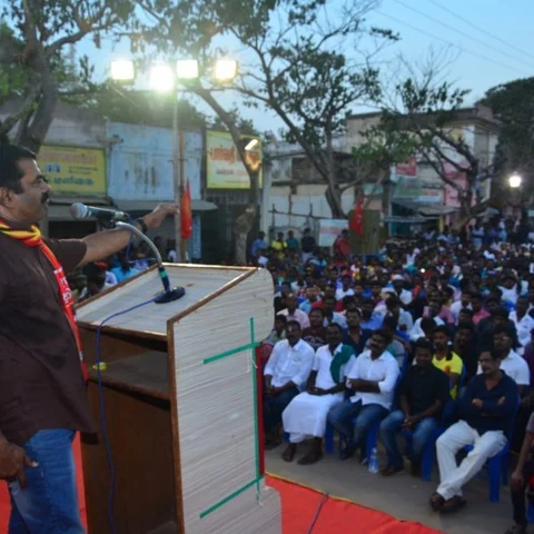 ``அதானிக்கு 5,000 ஏக்கர் நிலம்; கீழடிக்கு..?’’ - பிரசாரத்தில் கேள்வி எழுப்பிய சீமான்