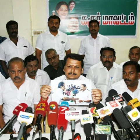 `தி.மு.க-வோடு யார் கூட்டு?' - ஆதாரத்தைக் காட்டி அதிரவைத்த செந்தில் பாலாஜி