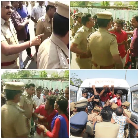 பொள்ளாச்சி விவகாரம்! - போராடிய மாணவரின் கன்னத்தில் அறைந்த புதுக்கோட்டை எஸ்.பி