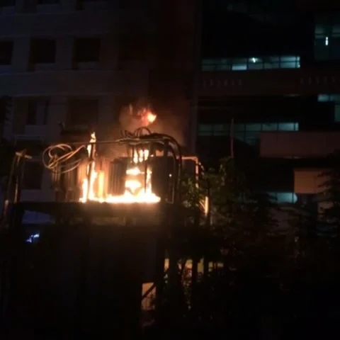 ராயப்பேட்டை அரசு மருத்துவமனை அருகே டிரான்ஸ்பார்மரில் தீவிபத்து; நோயாளிகள் அவதி