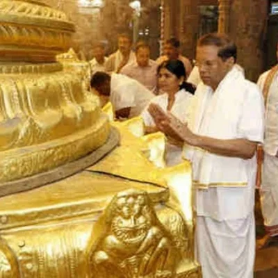 ஏழுமலையானை தரிசனம் செய்தார் இலங்கை அதிபர் சிறிசேனா!