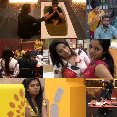 டெரர் வில்லன் சென்றாயன்... `பாய்' பியூட்டி ஐஸ்வர்யா! #BiggBossTamil2