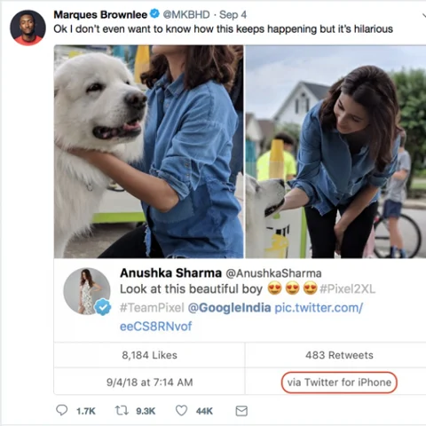 ஆண்ட்ராய்டு போனுக்கு ஐபோனில் இருந்து விளம்பரம் செய்த அனுஷ்கா ஷர்மா!