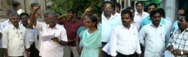 தேர்தல் ஆணையத்தை கண்டித்து வி.ஏ.ஓ.க்கள் ஆர்ப்பாட்டம்!