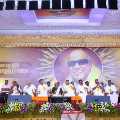 ”மேடையில் உள்ள அணி கூட்டணியாக மாற வேண்டும்” திருவாரூரில் முத்தரசன் பேச்சு!