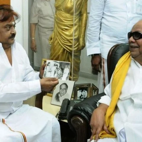 `அந்த நாள்களை எண்ணி வியக்கிறேன்' - கருணாநிதிக்கு விஜயகாந்த் புகழாரம்